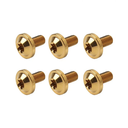 Set of 6 Titanium M5 Truss Torx Bolts M5x10mm for Bike Motor Gold