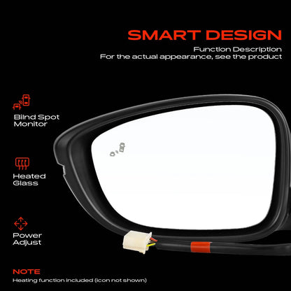 Driver Power Mirror for Honda Accord (2018–2022) 76258-TVA-A42, 76258TVAA42, HO1320330
