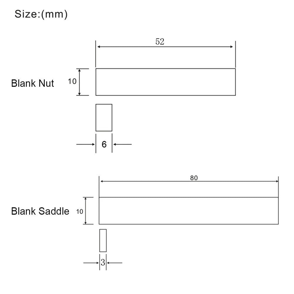 Set of 3 Blank Bone Saddles and 3 Nuts for Automotive Applications