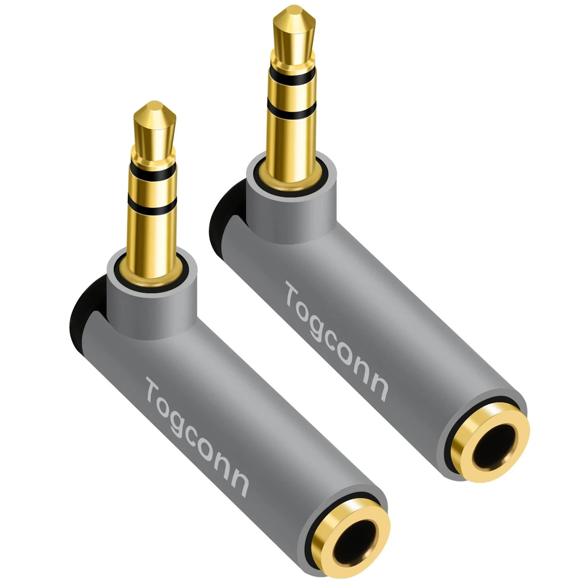 2X Right Angle 3.5mm Audio Adapter for