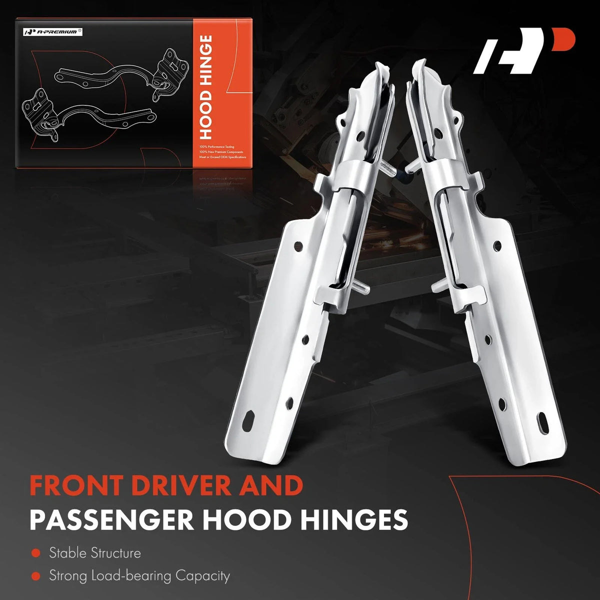 2X Front Side Hood Hinges for Dodge Nitro (2007–2012) Jeep Liberty (2008–2012)