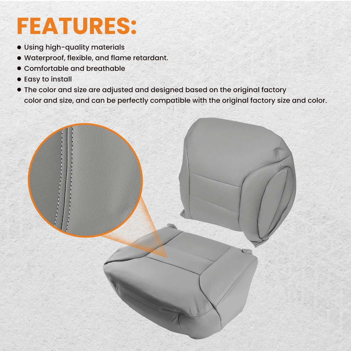 Seat Cover for Chevy Tahoe Silverado (1995–1999) Gray