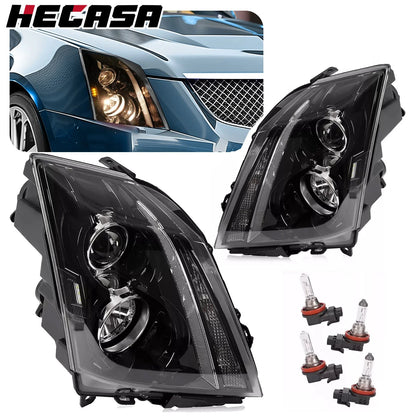 2X Halogen Headlight for Cadillac CTS (2008–2015) W/Bulbs