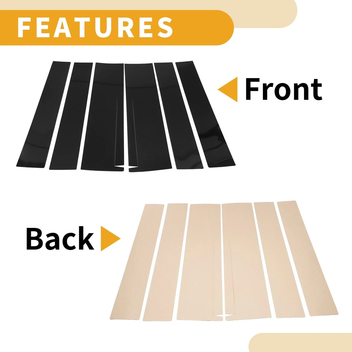 6 Pcs Door Pillar Window Trim for Honda STEPWGN (2022–2024) Black