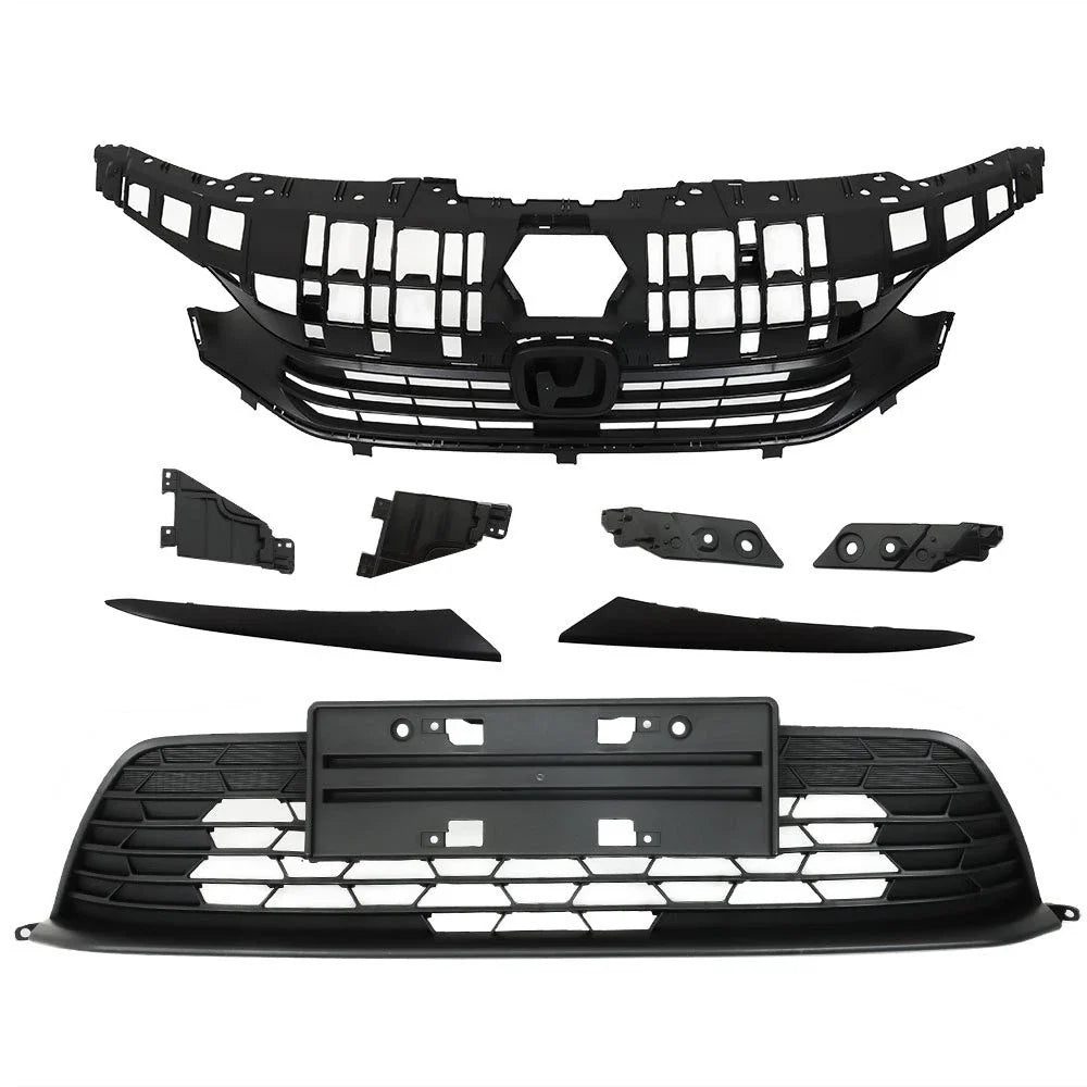 Front Bumper Upper & Lower Grill + Headlight Eyelid for Honda Civic (2022–2023)