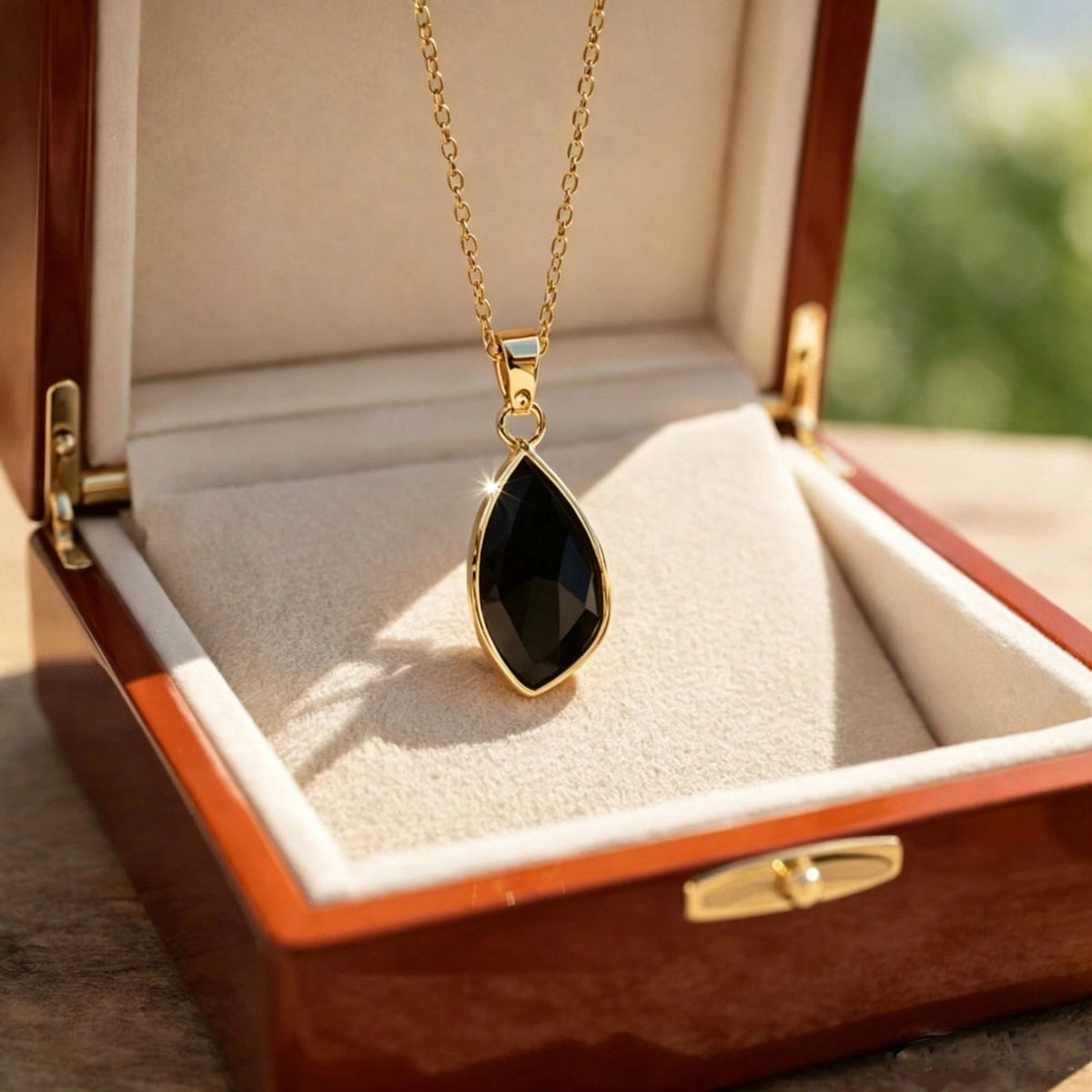 Obsidian Protection Pendant Necklace for Women