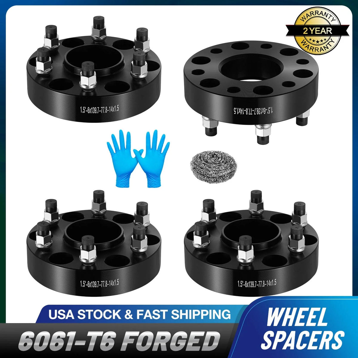 Set of 4 Hub Centric Wheel Spacers for Ram 1500 (2019–2022) 6 Lug 1.5"