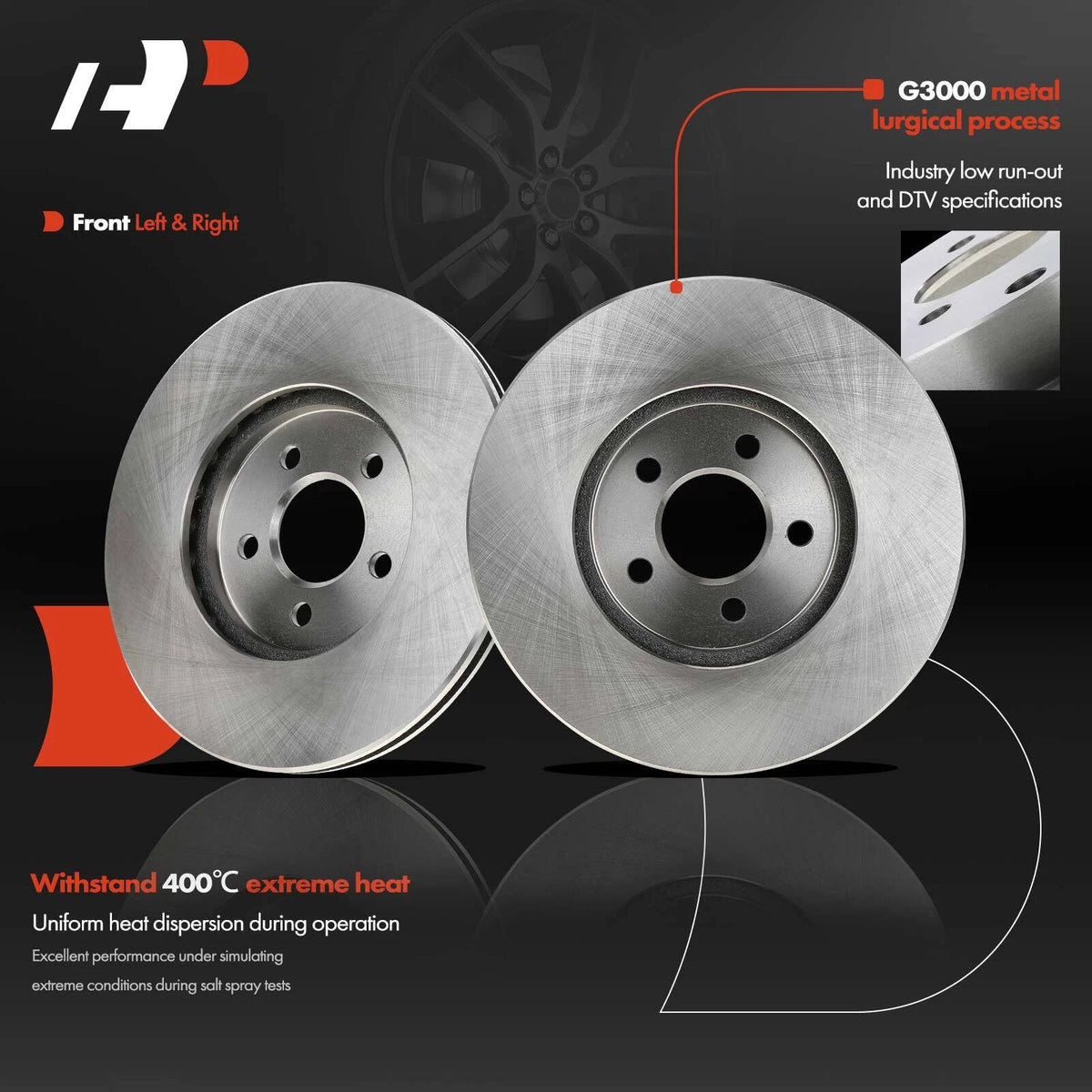 Front Disc Brake Rotors for Chrysler Sebring Dodge Stratus (76504R, 76683, 76683R)