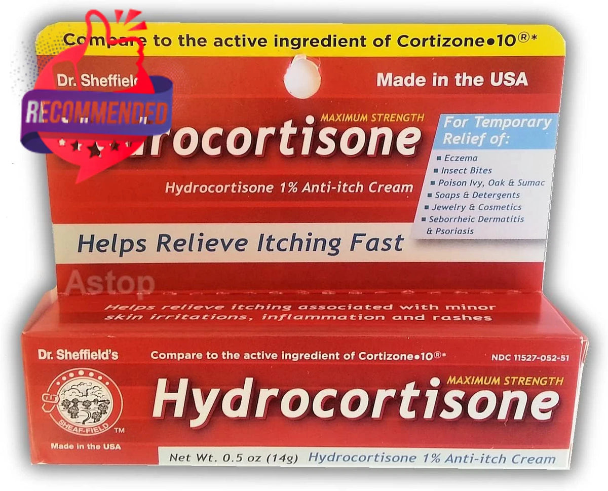 Hydrocortisone 1% Anti-Itch Cream for Skin Relief (0.5 oz)