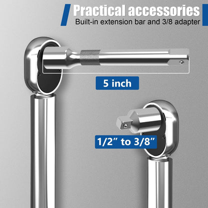 1/2-Inch Drive Click Torque Wrench Set for Automotive (10-160 FT-LB)