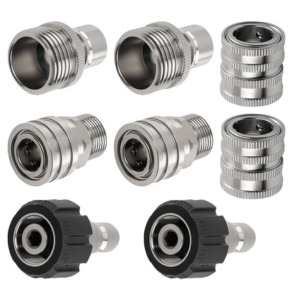 8PC Quick Connect Adapter Kit for M22 14mm Pressure Washer