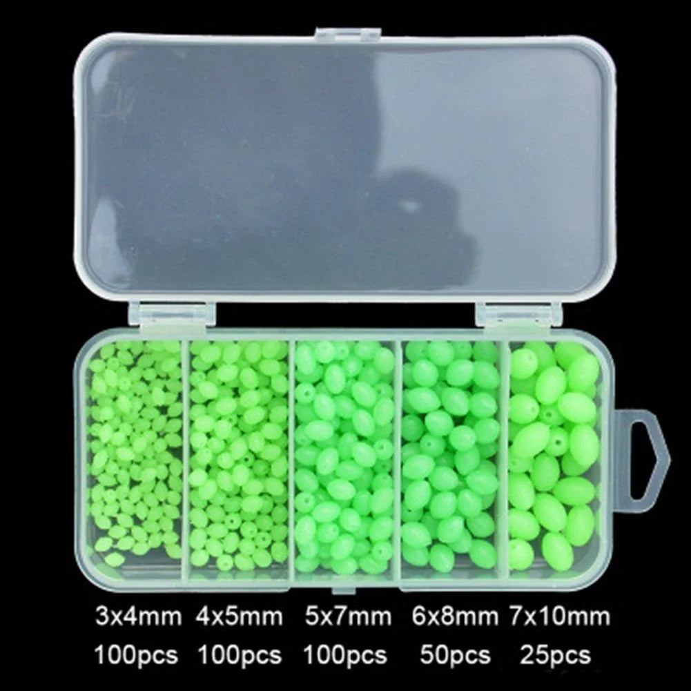 376pcs Olive Green Glow Rig Beads for Fishing Lures