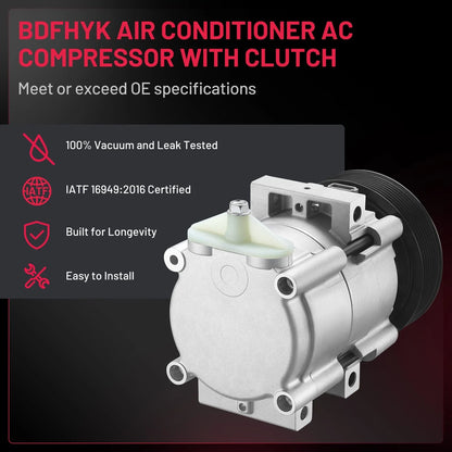 AC Compressor with Clutch for Ford F-250 F-350 Super Duty (1999–2001)