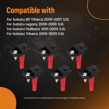 6x Ignition Coils for Subaru B9 Tribeca Legacy 3.0L (2006–2007) 22433-AA530