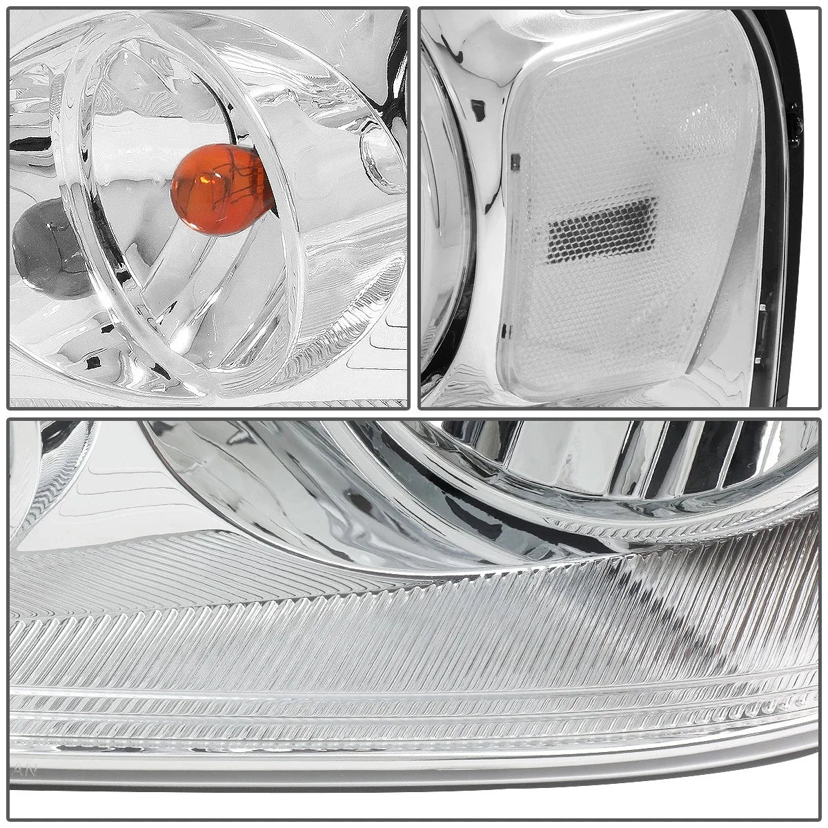 Set of 2 Chrome Housing Clear Side Headlights for Ford F150 (2004–2008)