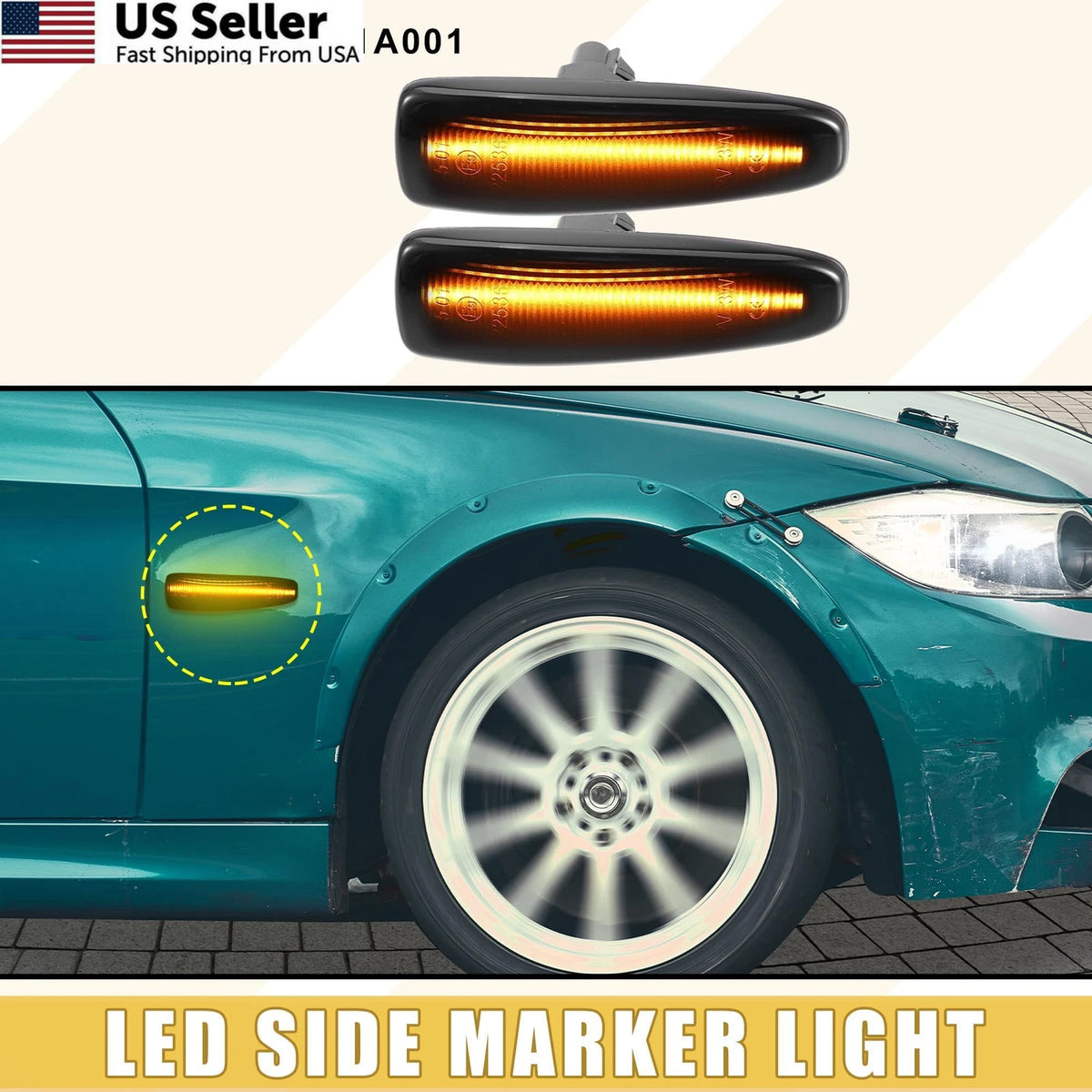 LED Side Marker Light for ABSOPRO (3.31"x1.02"x1.97")