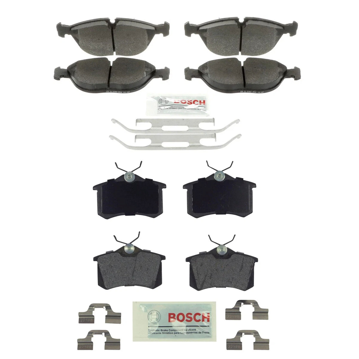 Set of 4 Bosch Blue Semi-Metallic Disc Brake Pads for Audi TT Quattro (2000–2006)