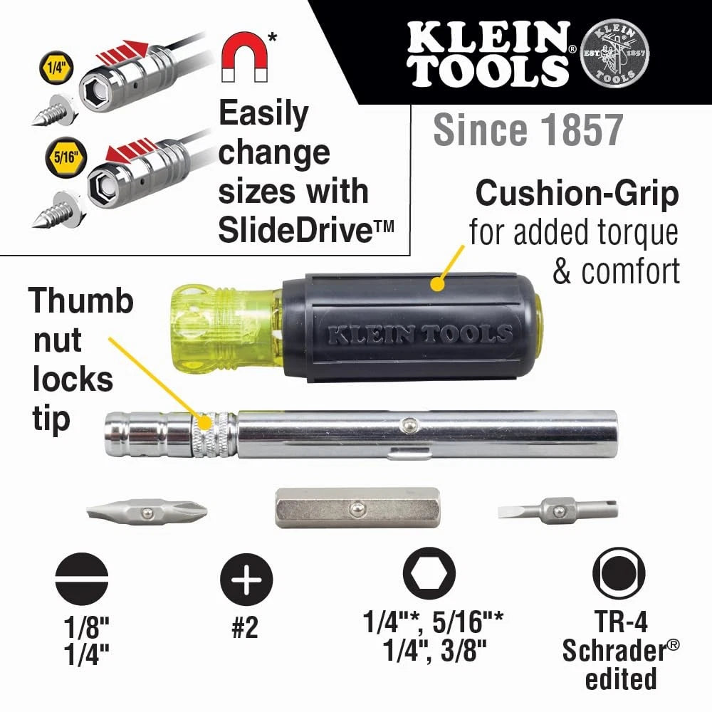 Multi-Bit Screwdriver/Nut Driver for Klein Tools (One Size)
