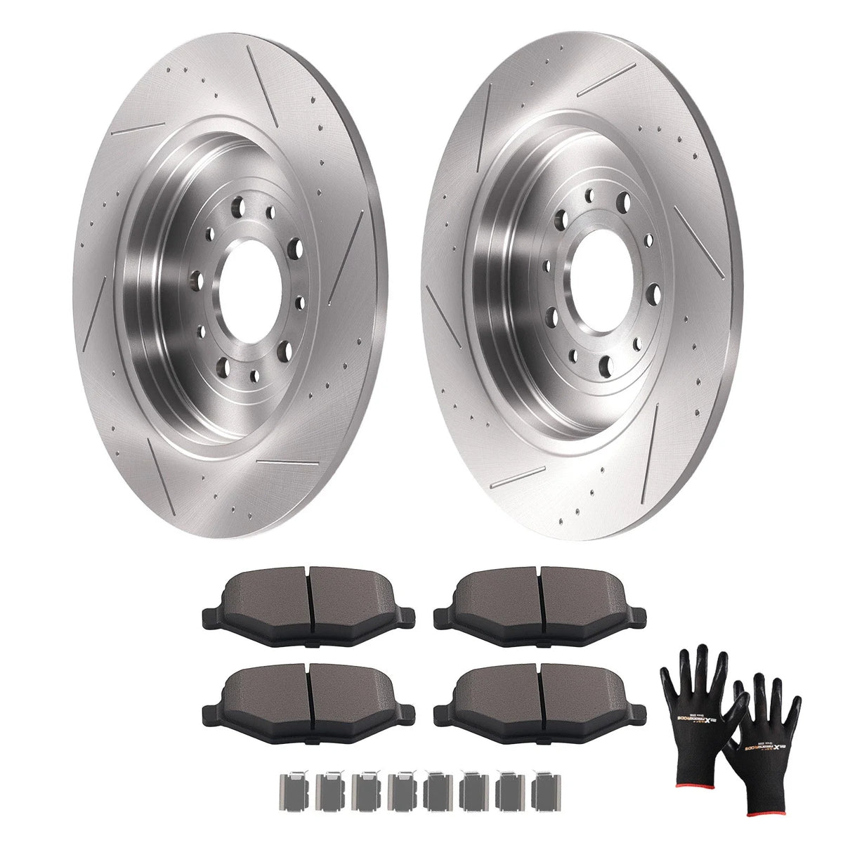 Rear Brake Rotors and Pads Kit for Lincoln MKS MKT MKX/Ford Edge (2007–2019)