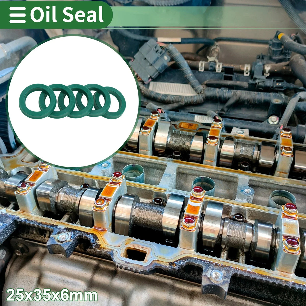 Set of 5 Oil Seal Rotary Shaft Seal 25x35x6mm High Pressure
