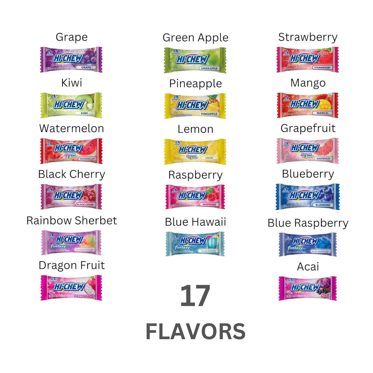 HI-CHEW Variety Mix for All Makes and Models (Pack of 6 Bags)