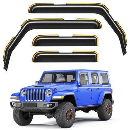 4X Window Rain Guards for Jeep Wrangler JL & Gladiator (2018–2026)