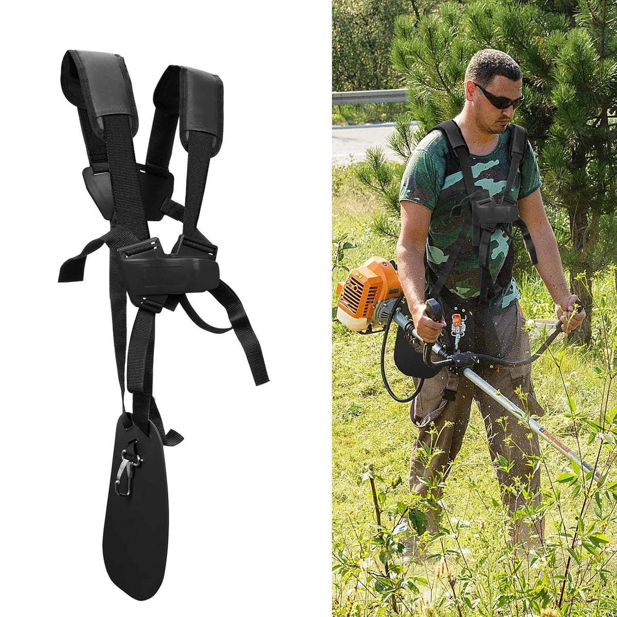 Double Shoulder Weed Eater Strap for Enhanced Comfort (Adjustable Fit)
