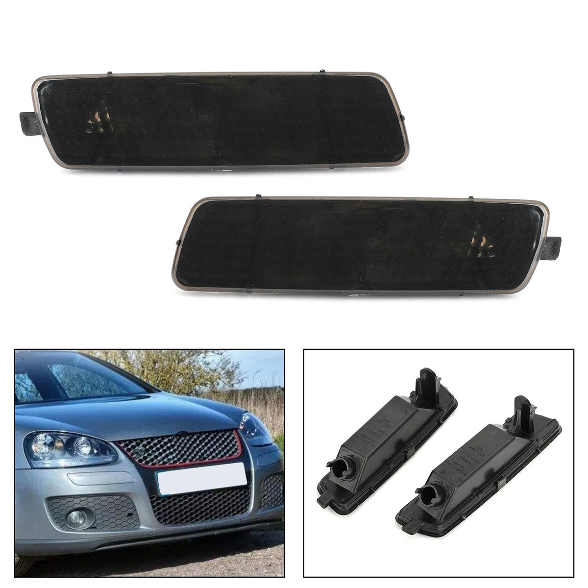 2X Bumper Side Marker Lights Housing for Volkswagen VW MK6 GTI (2010–2014) - 5K0 945 071, 5K0 945 072