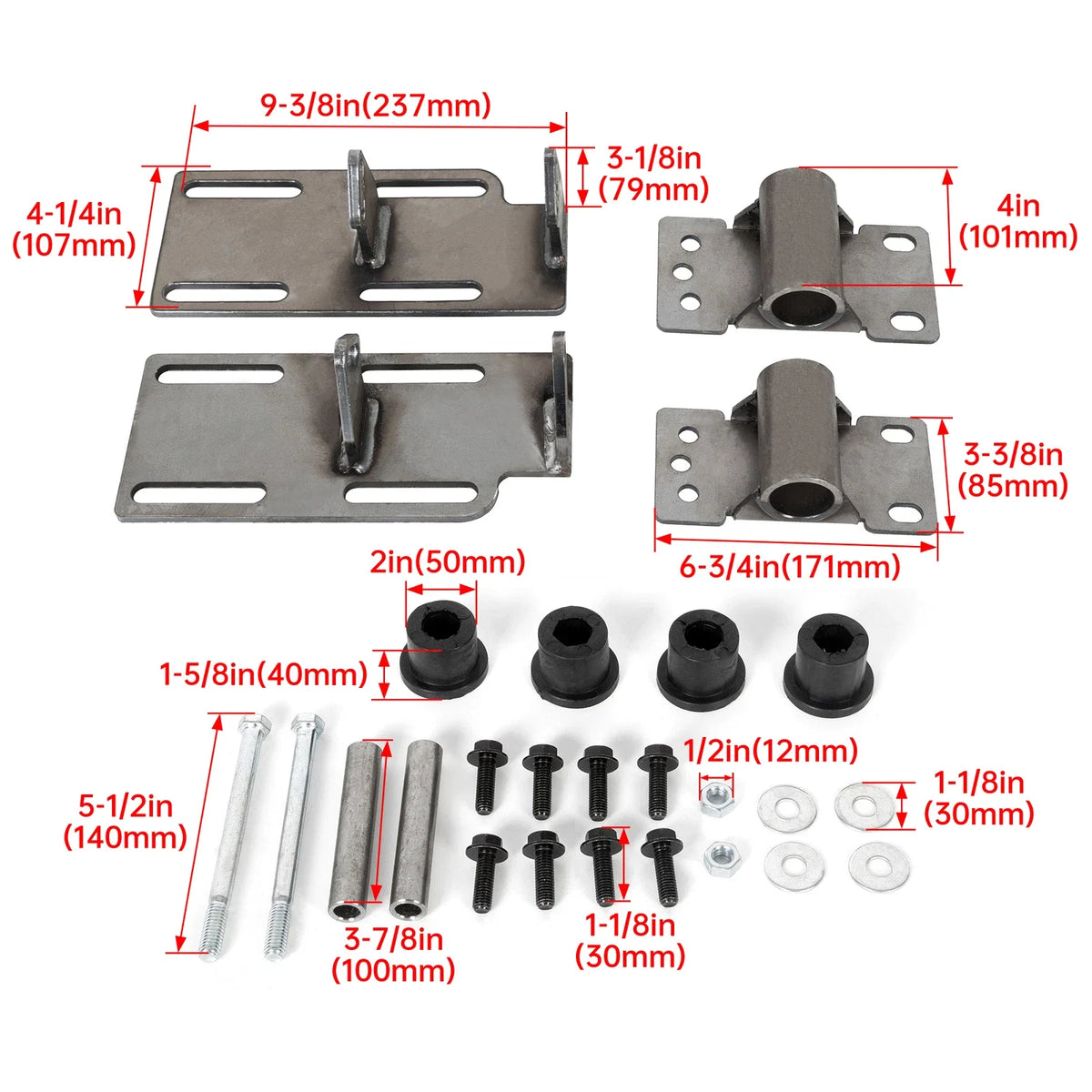 Engine Mount Adapter Swap Kit for C1500 Truck K5 2WD (88–99) LSx LS1 Raw Steel