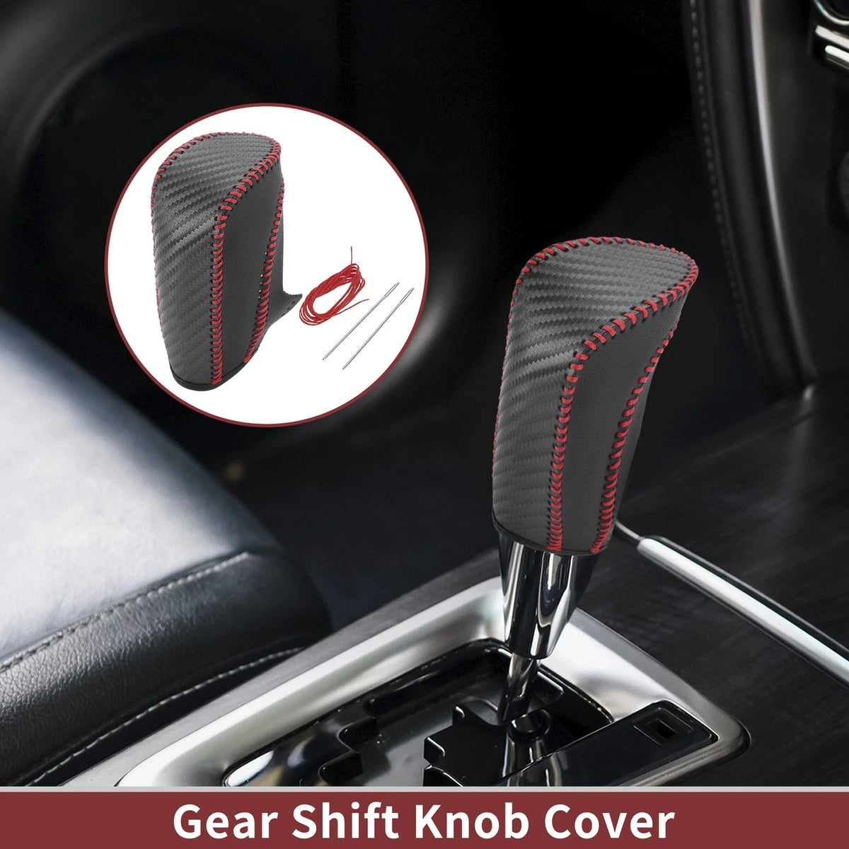 Gear Shift Knob Cover for Ford Fiesta (2009–2012) Black Red