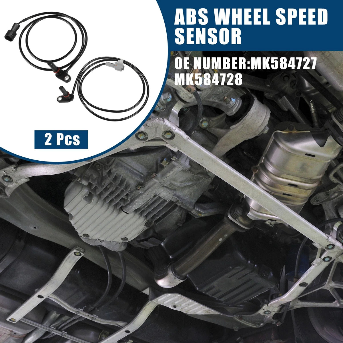2 Pcs ABS Wheel Speed Sensor for Mitsubishi FUSO (MK584727/MK584728)