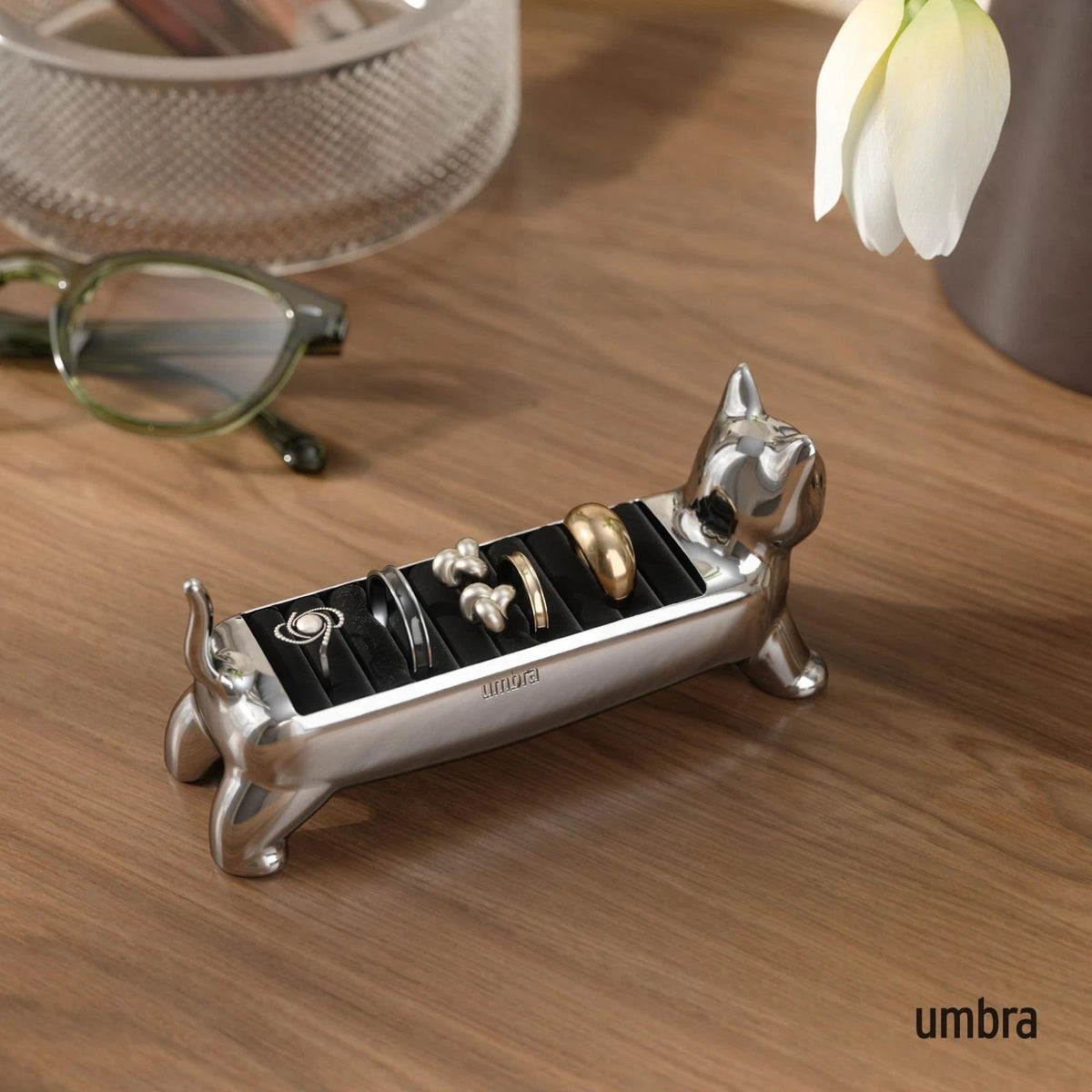 Chrome Ring Holder for Pet Lovers (Gift for Kitty)