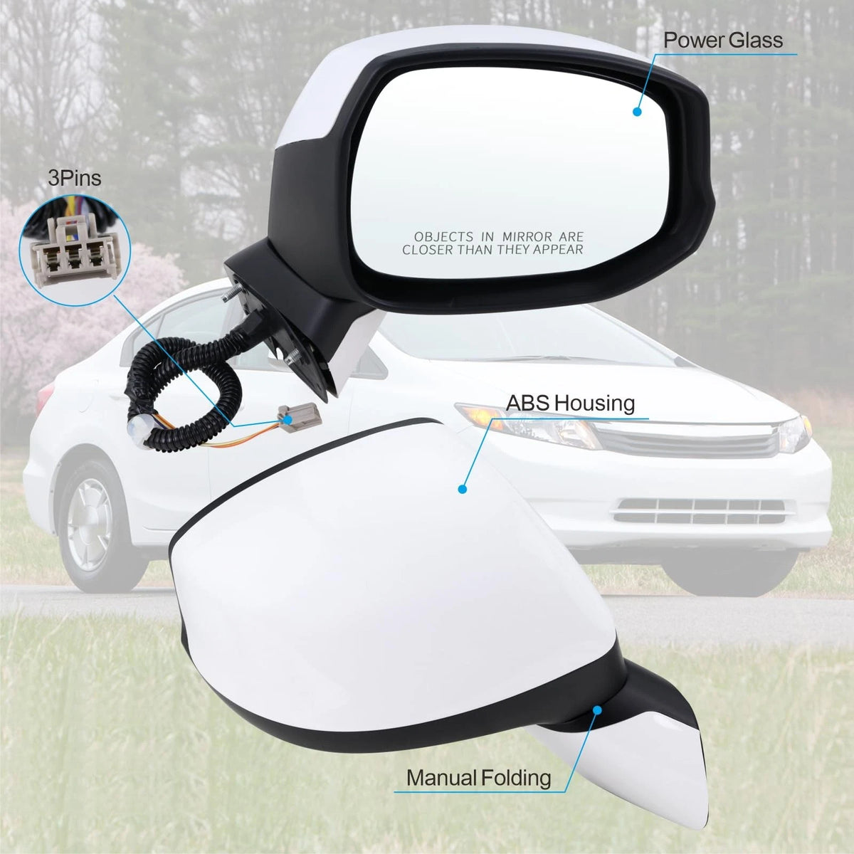 Right Passenger Side Mirror for Lqito (2012–2014)