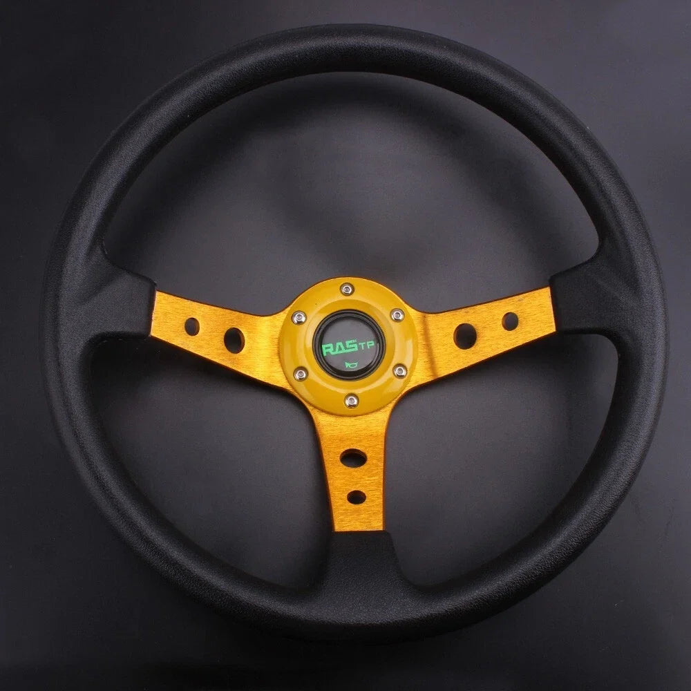 14" Deep Dish Drifting Steering Wheel + Hub Adapter for Dodge Jeep (170H)
