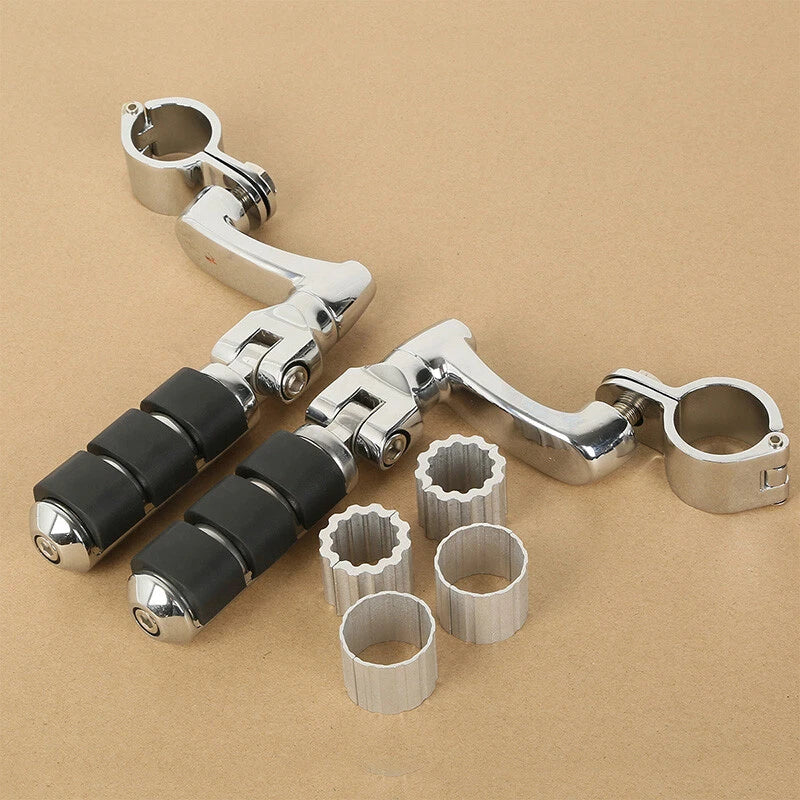 Set of 4 Adjustable Footpegs for Harley Touring (22mm, 25mm, 32mm, 35mm)