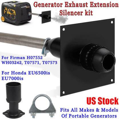 Exhaust Extension Silencer Kit for Firman Honda Generator (EU6500is) H07552 T07571