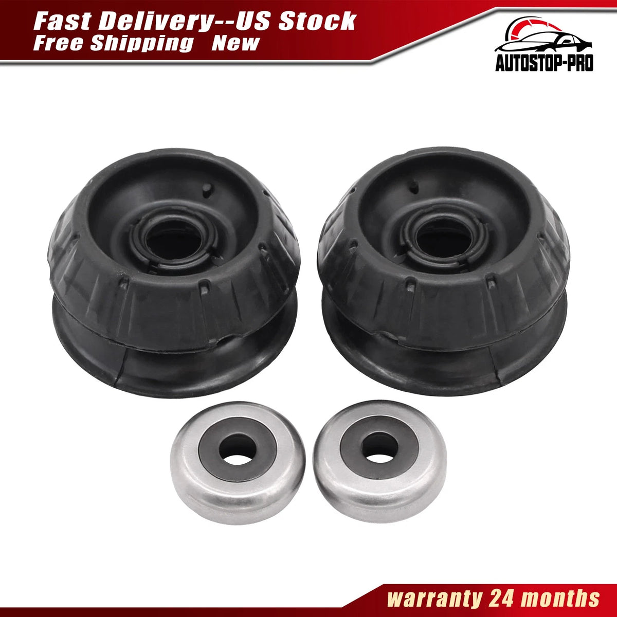 Set of 2 Strut Shock Mounts with Bearing for Toyota Yaris (2007–2017) Prius (2012–2019) - 48609-52100, 4860952100