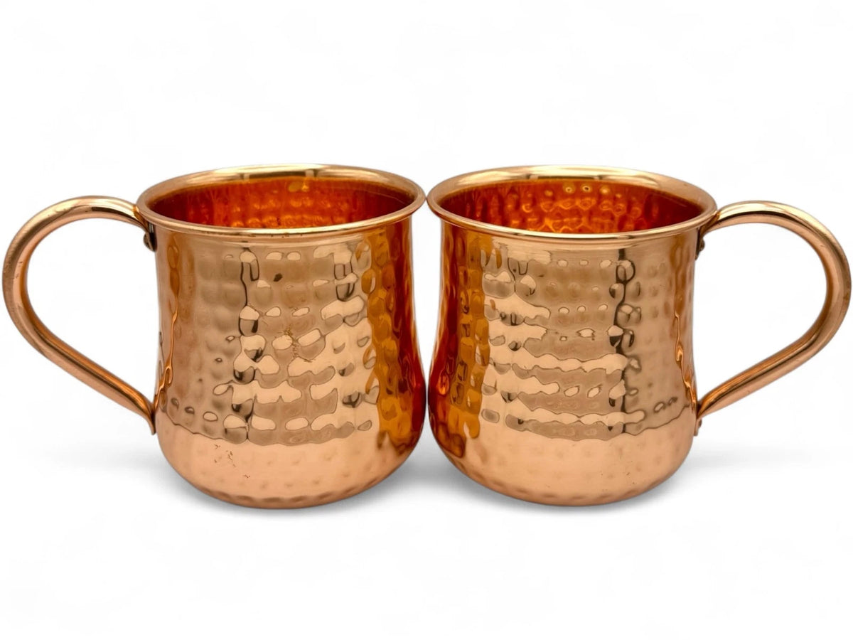 Wooden Baker Copper Mugs - Handcrafted Hammered (One Size)