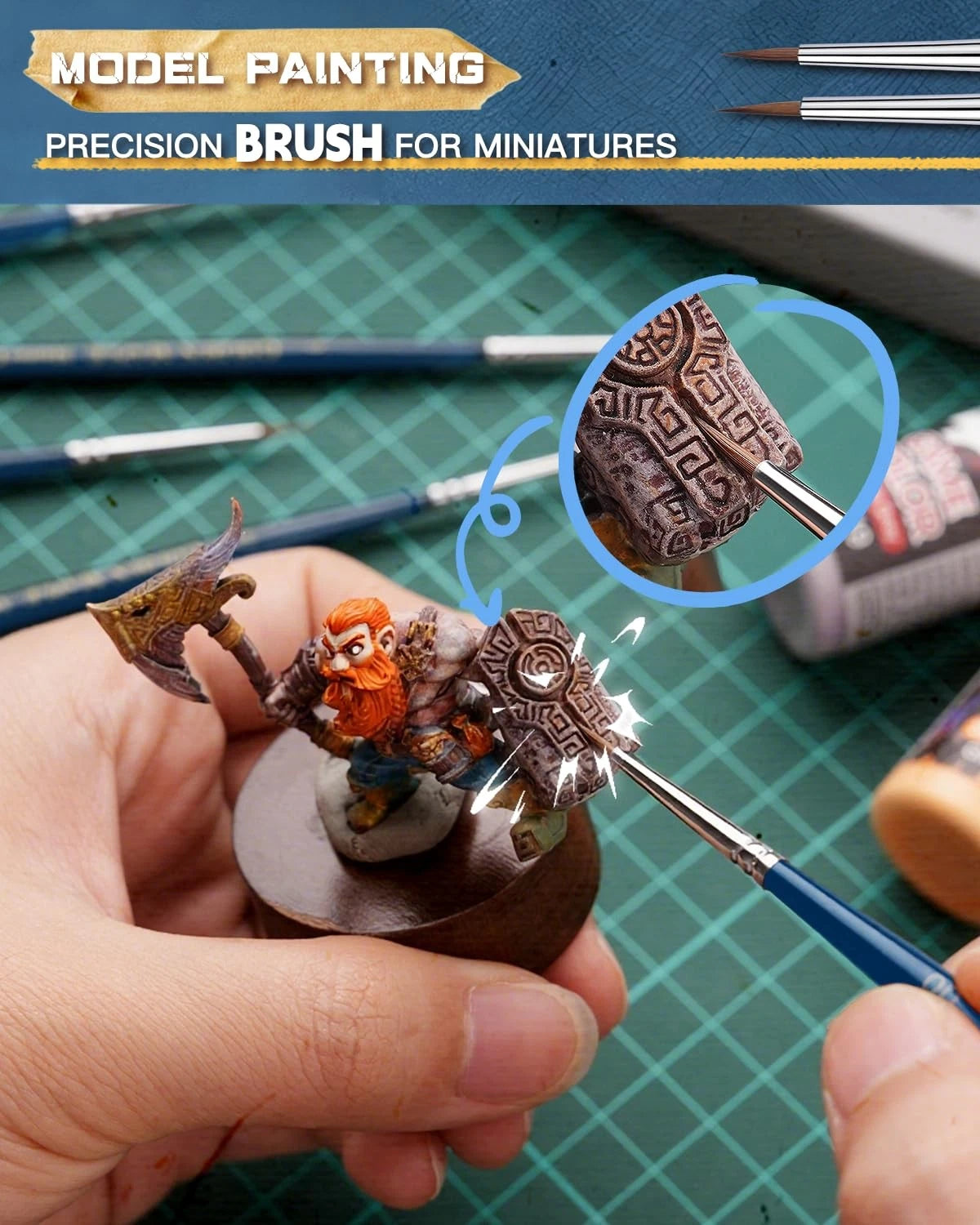 Set of 5 Kolinsky Sable Brushes for Fine Detailing