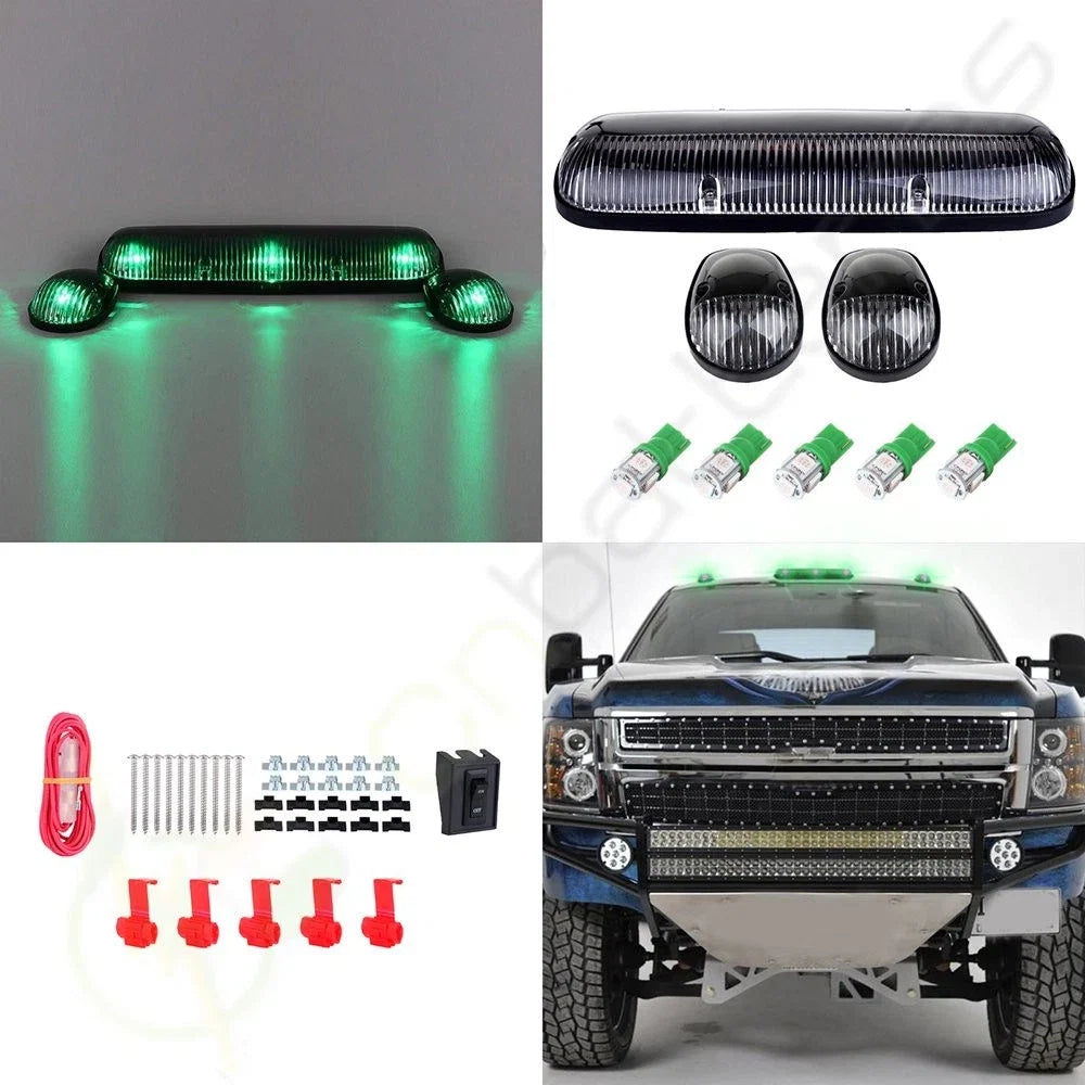 3X Clear Lens Cab Marker Running Light +W5W 12V LED for Chevy GMC (2002–2007)