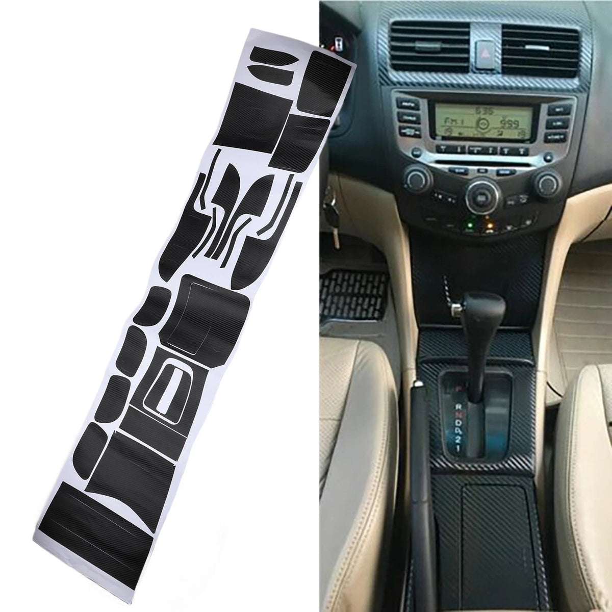 Carbon Fiber Center Sticker Accessory for Honda Accord (2003–2007)