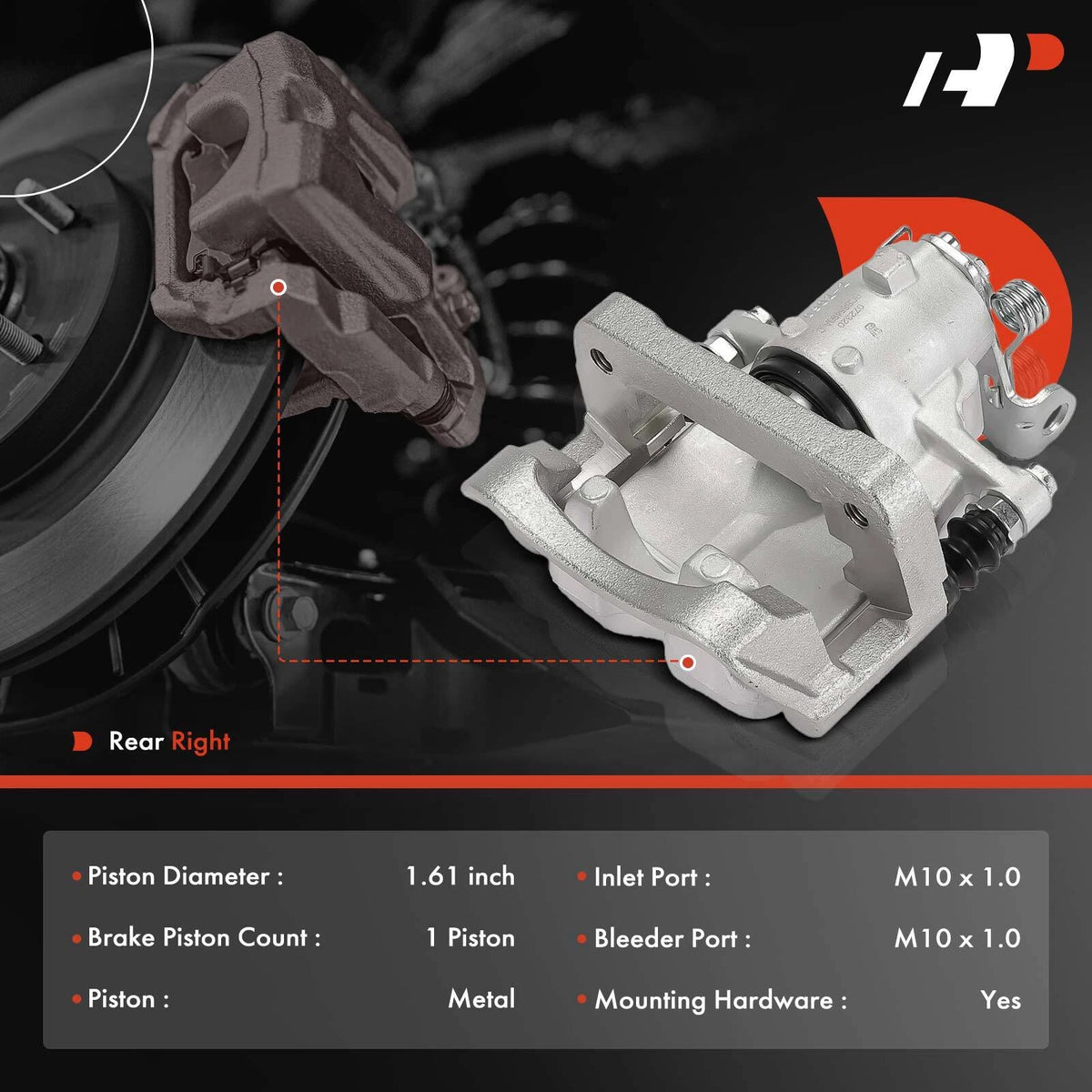 Rear Right Brake Caliper for Chevrolet Impala Malibu (2014–2018) 13578100, 13579139, 22796445, 18-B5400A