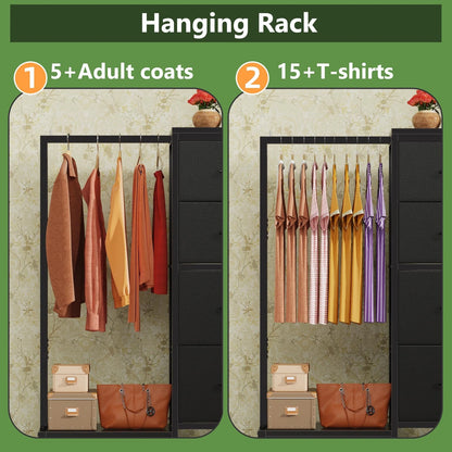 Dresser with Hanging Rack for HIGDBFE (4 Drawers, 12"D x 30"W x 44"H)