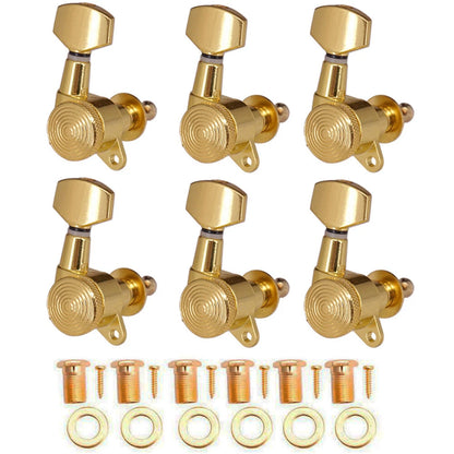 6R Inline Locking Tuning Pegs for Guitar - Gold Machine Heads