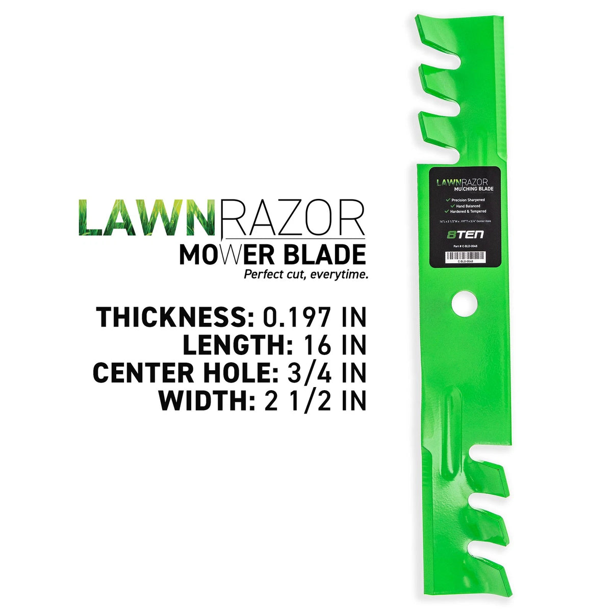 9-Pack Toothed Mower Blade for John Deere 260 240 180 LT166 320 245 (AM31100, M41967, 050335)