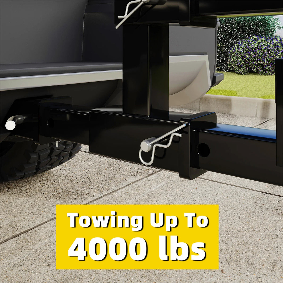 Dual 2" Trailer Hitch Receiver Extension Adapter for Tow Truck (4000LB)