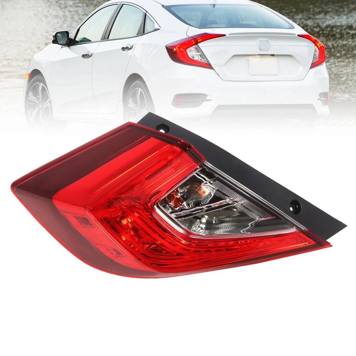 Tail Light Lamp Outer Left for Honda Civic 4-Door Sedan (2016–2021) 13970388, 33550TBAA01, HO2804110