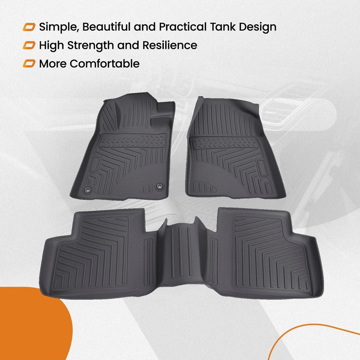 Set of 4 Anti-Slip Floor Mats Liner for Honda Civic Hatchback (2017–2021) TPE