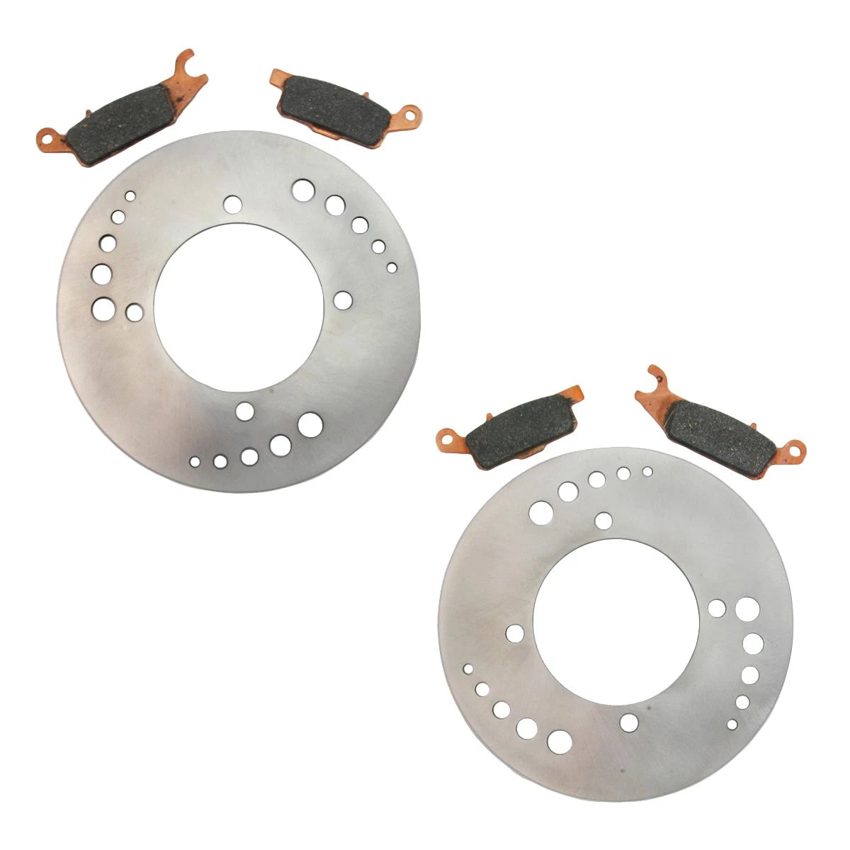 2 Front Disc Brake Rotors & Semi-Metallic Pads for Yamaha Grizzly 550 (2009–2014) KIT-2038443444