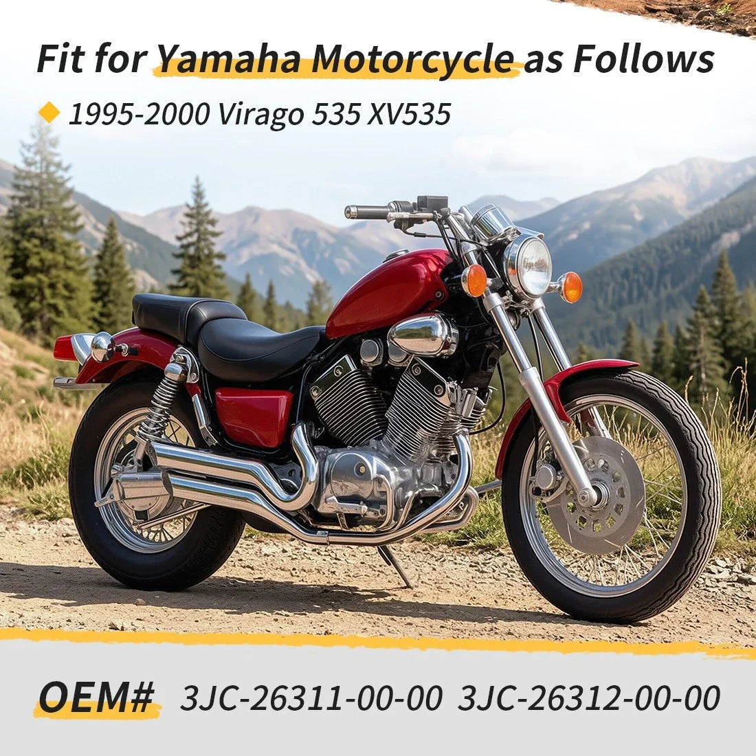 Throttle Cable Set for Yamaha Virago 535 XV535 (1987–1994) 3JC-26311-00-00 3JC-26312-00-00